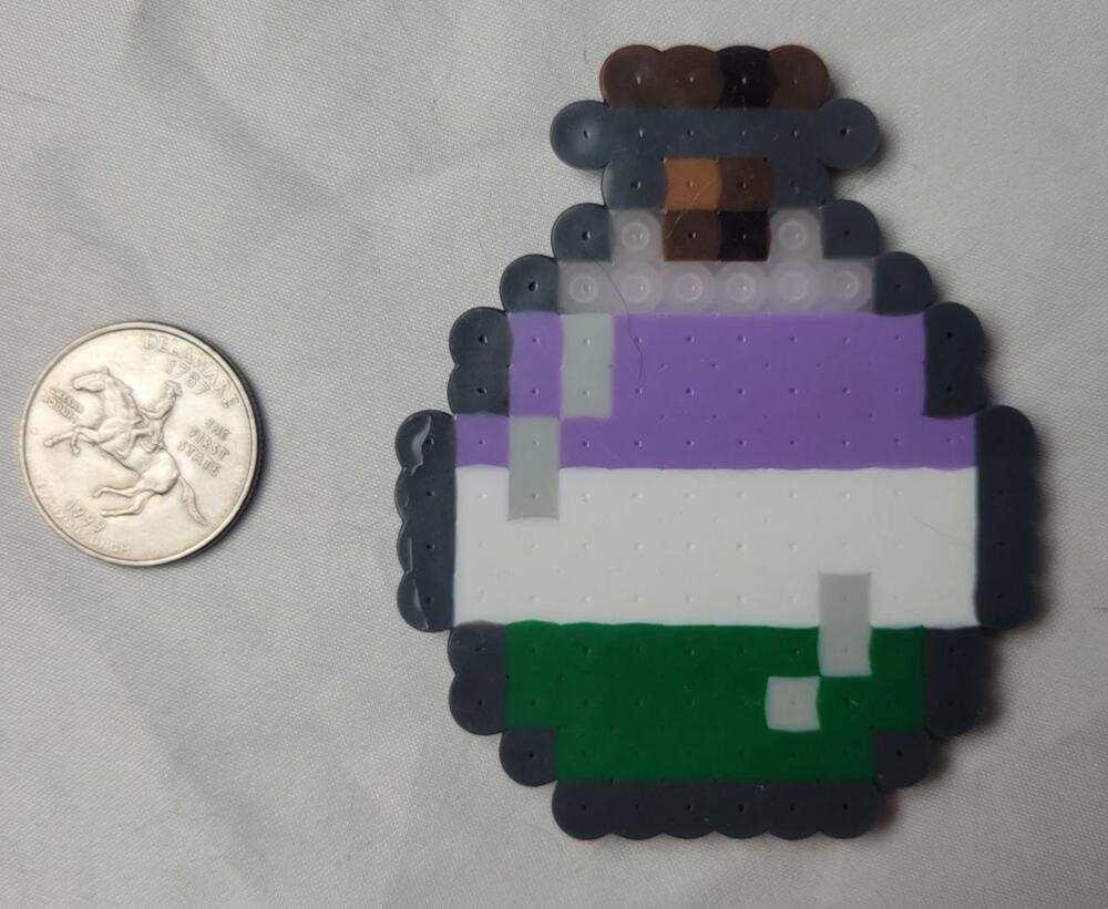 Genderqueer LGBT Potion Perler Pixel Art